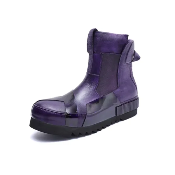 Designer Punk Boots Men Luxury Cowhide Genuine Leather Fashion High Top Sneakers High Quality Platform Shoes Size 45