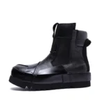 Designer Punk Boots Men Luxury Cowhide Genuine Leather Fashion High Top Sneakers High Quality Platform Shoes Size 45